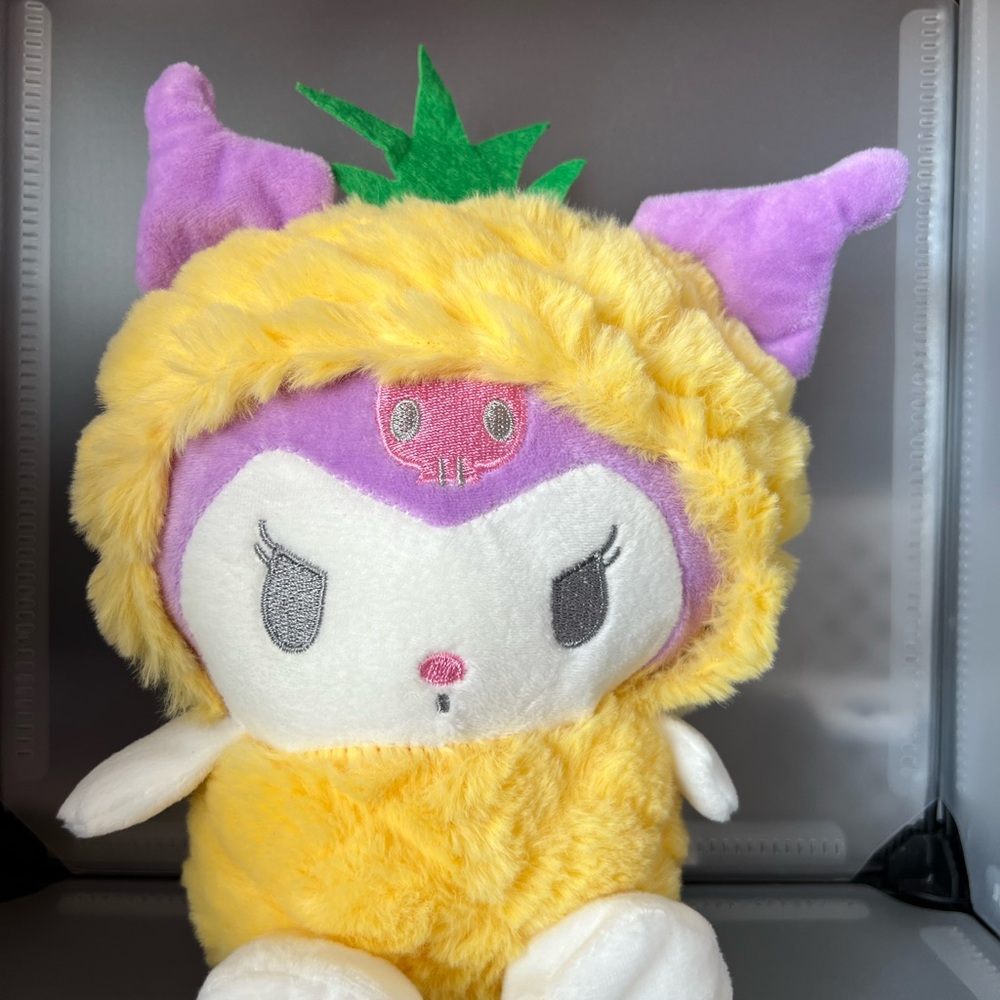 Cute Plush Toy with Yellow and Purple Design (kuromi)